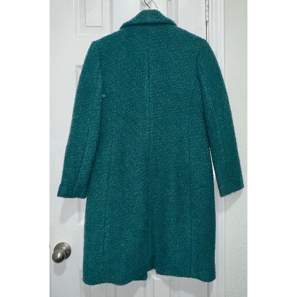 Express Women’s Green Long Wool Blend Boucle Coat - Size XXS Petite - Picture 2 of 4